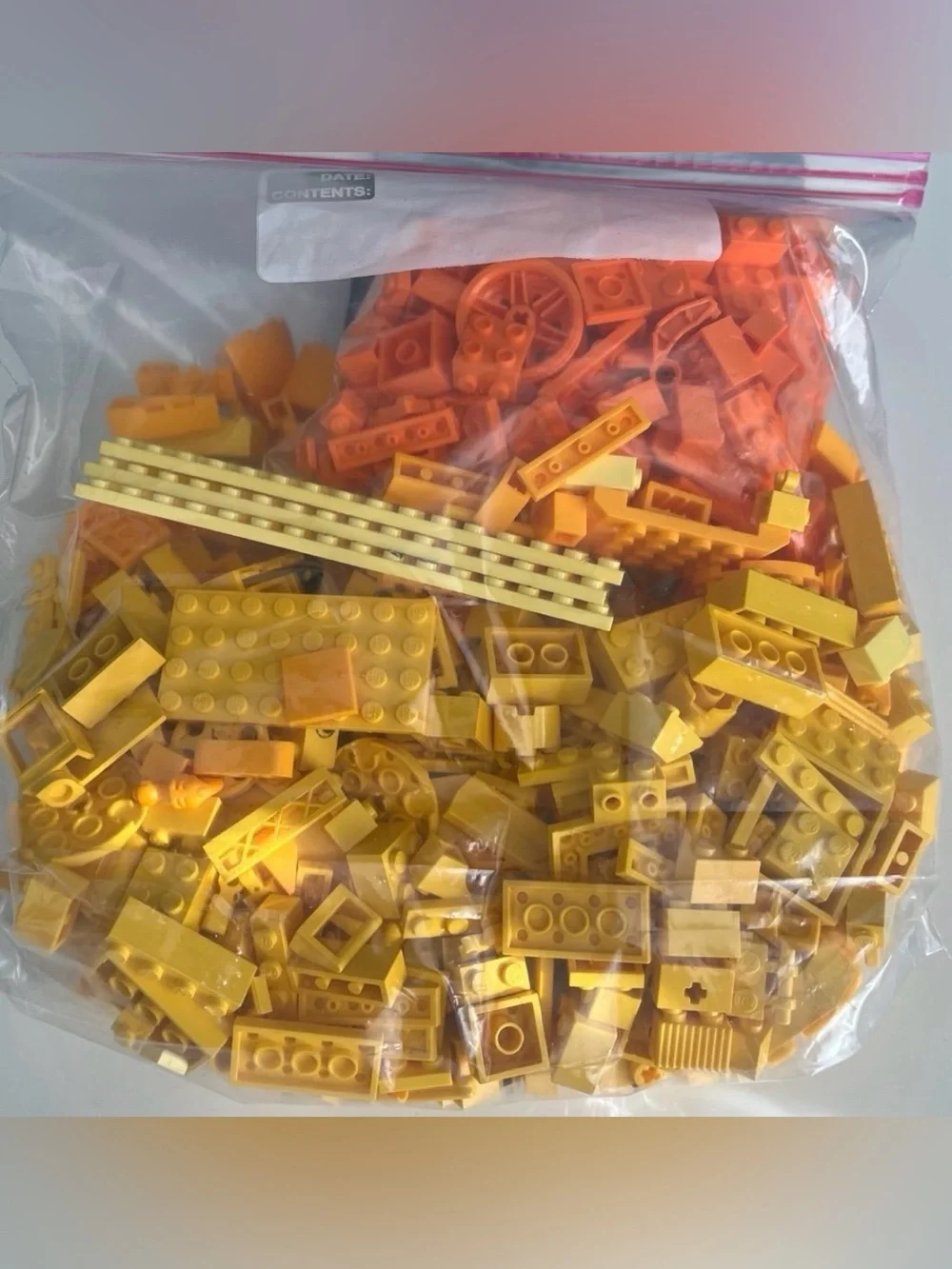 Lego 1.7lbs Yellow Orange Loose Pieces Plates Bricks